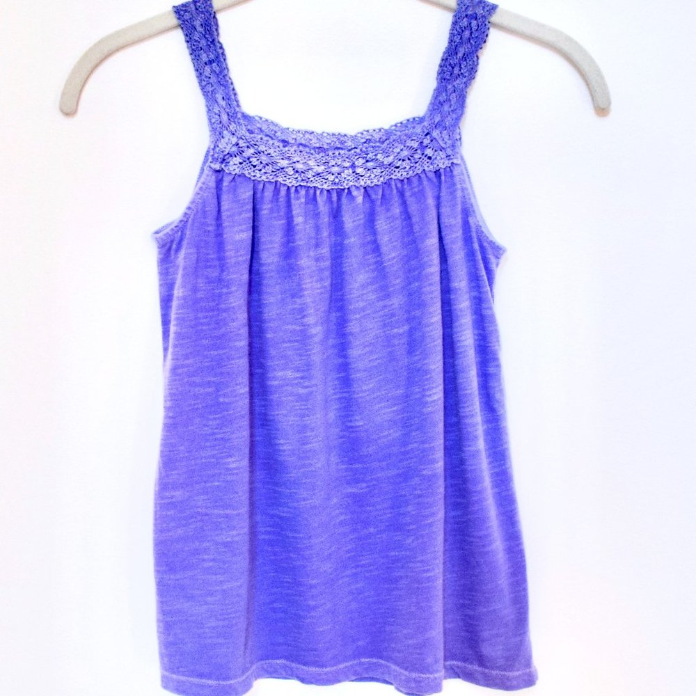 Cherokee Crochet Neckline Tank Top in Purple - Medium (7/8)